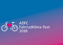 Farbiges Plakat mit Inschrift ADFC Fahrradklimatest 2018